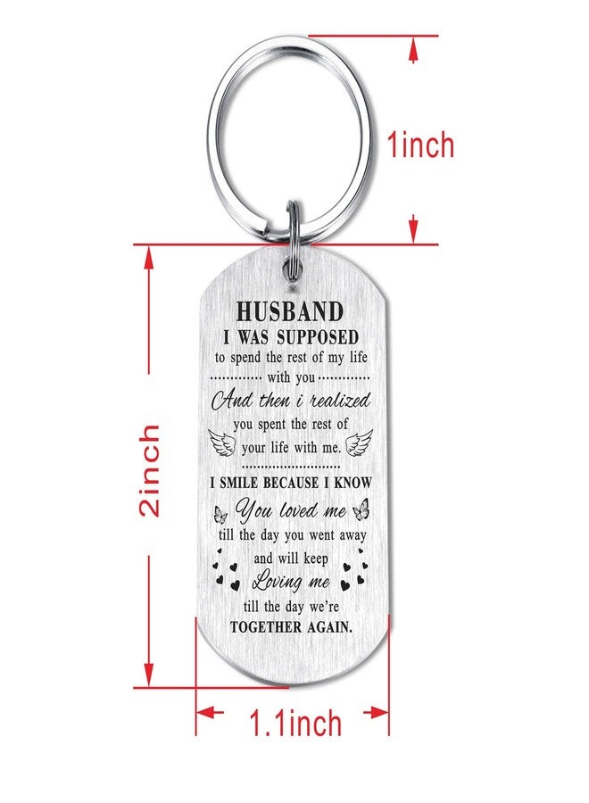 TANWIH Memory Gifts Memorial Keychain Jewelry for Loss of Husband, Loss of Husband Sympathy Gift for Women Wife, Bereavement Remembrance Presents - Image 2